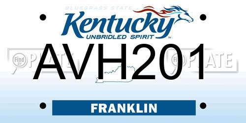 AVH201 Kentucky License Plate