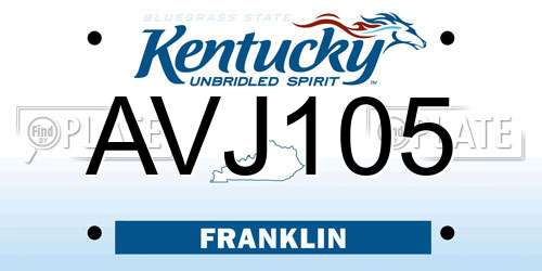 AVJ105 Kentucky License Plate