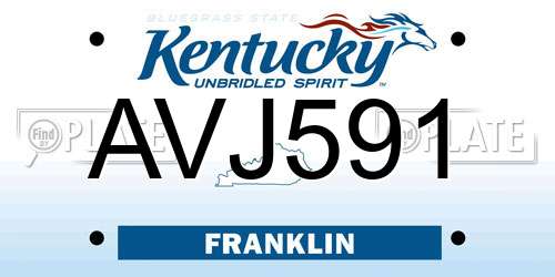 AVJ591 Kentucky License Plate