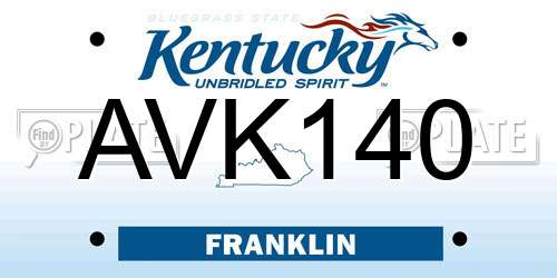 AVK140 Kentucky License Plate