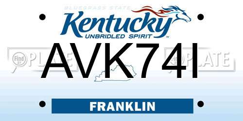 AVK74I Kentucky License Plate