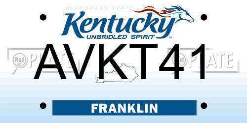 AVKT41 Kentucky License Plate