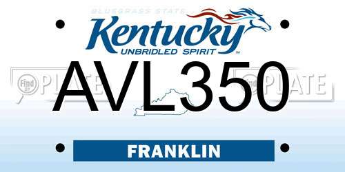 AVL350 Kentucky License Plate