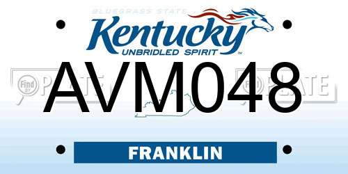 AVM048 Kentucky License Plate