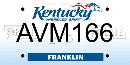 AVM166 Kentucky License Plate