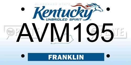 AVM195 Kentucky License Plate