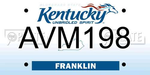 AVM198 Kentucky License Plate