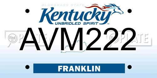 AVM222 Kentucky License Plate