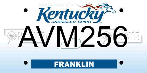 AVM256 Kentucky License Plate