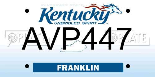 AVP447 Kentucky License Plate