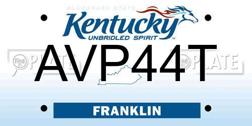 AVP44T Kentucky License Plate