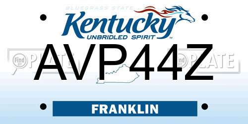 AVP44Z Kentucky License Plate
