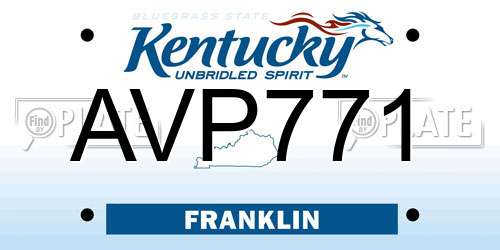 AVP771 Kentucky License Plate