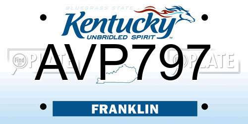 AVP797 Kentucky License Plate