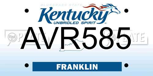 AVR585 Kentucky License Plate