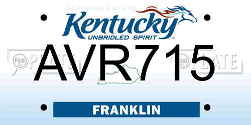 AVR715 Kentucky License Plate