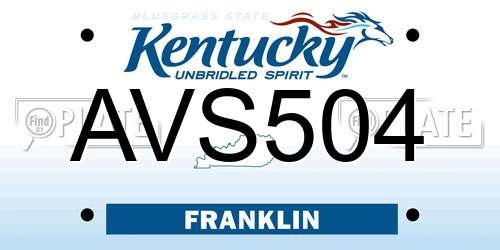 AVS504 Kentucky License Plate