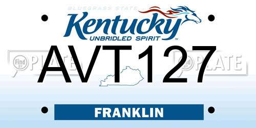 AVT127 Kentucky License Plate