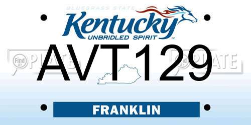 AVT129 Kentucky License Plate