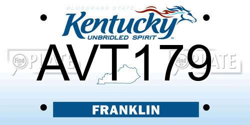 AVT179 Kentucky License Plate