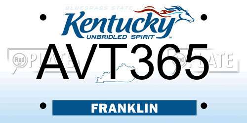 AVT365 Kentucky License Plate