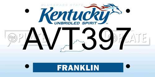 AVT397 Kentucky License Plate