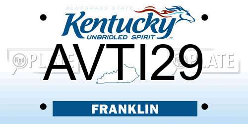 AVTI29 Kentucky License Plate