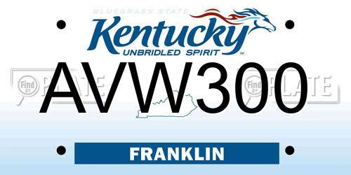 AVW300 Kentucky License Plate