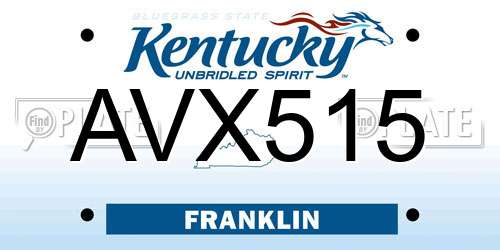 AVX515 Kentucky License Plate