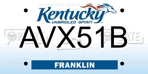 AVX51B Kentucky License Plate