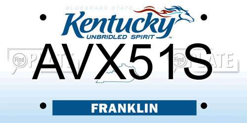 AVX51S Kentucky License Plate