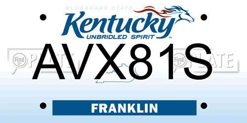 AVX81S Kentucky License Plate