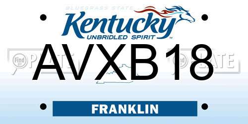 AVXB18 Kentucky License Plate