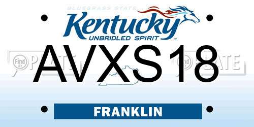 AVXS18 Kentucky License Plate