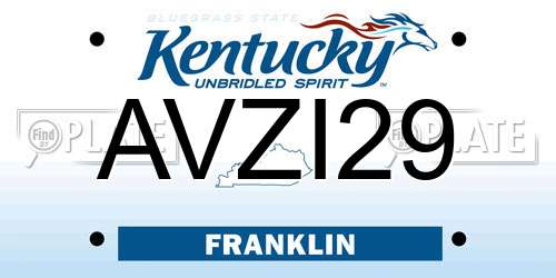 AVZI29 Kentucky License Plate
