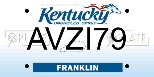 AVZI79 Kentucky License Plate