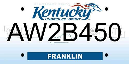 AW2B450 Kentucky License Plate