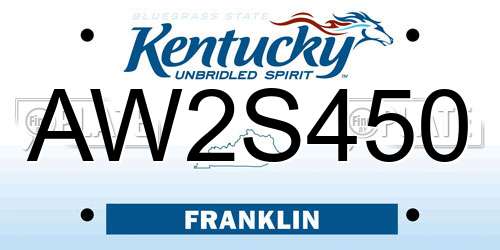 AW2S450 Kentucky License Plate