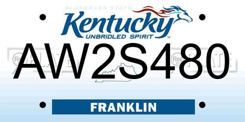 AW2S480 Kentucky License Plate