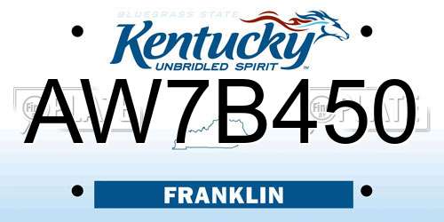 AW7B450 Kentucky License Plate