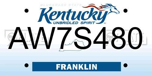 AW7S480 Kentucky License Plate