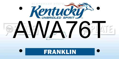 AWA76T Kentucky License Plate