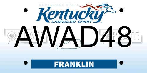 AWAD48 Kentucky License Plate