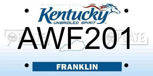 AWF201 Kentucky License Plate