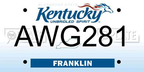 AWG281 Kentucky License Plate