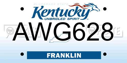 AWG628 Kentucky License Plate