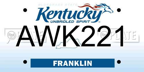 AWK221 Kentucky License Plate