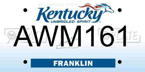 AWM161 Kentucky License Plate