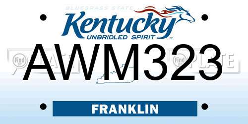 AWM323 Kentucky License Plate