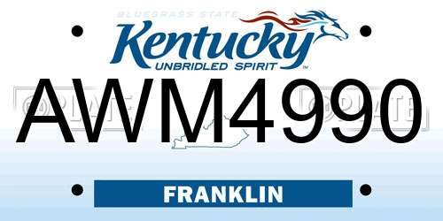 AWM4990 Kentucky License Plate